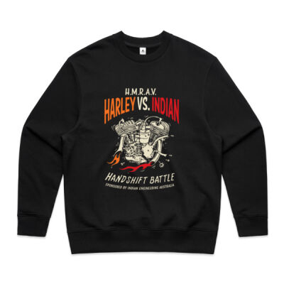 HMRAV Harley Vs. Indian Handshift Battle Sweatshirt Thumbnail