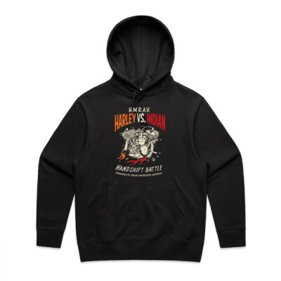 HMRAV Harley Vs. Indian Handshift Battle Hoodie - Front Design Thumbnail