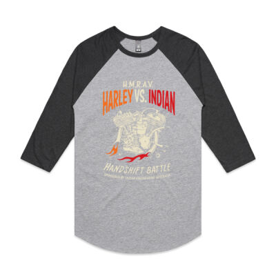 HMRAV Harley vs. Indian Handshift Battle - Raglan 3/4 sleeve Thumbnail